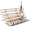 Wooden Paint Bottles Rack Modular Organizer Paint Brushes Holder Storage Tools Stand