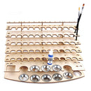 Wood Paint Bottles Rack Model Organizer Painting Brush Holder Storage Tool Stand