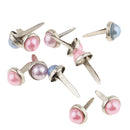 200 Pieces Metal Pearl Head Brad Paper Fasteners for Scrapbooking Embellishment Paper Craft 6mm