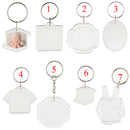 10Pieces Square Shape Blank Insert Photo Picture Frame Split Ring Keychain