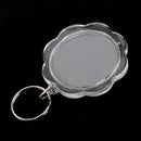 10Pieces Flower Shape Blank Insert Photo Picture Frame Split Ring Keychain