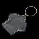 10Pieces Clothes Shape Blank Insert Photo Picture Frame Split Ring Keychain