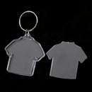 10Pieces Clothes Shape Blank Insert Photo Picture Frame Split Ring Keychain