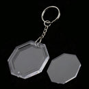 10Pieces Octagon Shape Blank Insert Photo Picture Frame Split Ring Keychain