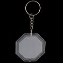 10Pieces Octagon Shape Blank Insert Photo Picture Frame Split Ring Keychain