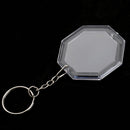 10Pieces Octagon Shape Blank Insert Photo Picture Frame Split Ring Keychain