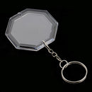 10Pieces Octagon Shape Blank Insert Photo Picture Frame Split Ring Keychain
