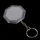 10Pieces Octagon Shape Blank Insert Photo Picture Frame Split Ring Keychain