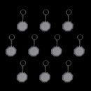 10Pieces Octagon Shape Blank Insert Photo Picture Frame Split Ring Keychain