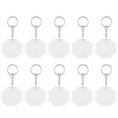 10Pieces Octagon Shape Blank Insert Photo Picture Frame Split Ring Keychain