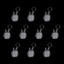 10Pieces Hands Shape Blank Insert Photo Picture Frame Split Ring Keychain