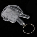 10Pieces Hands Shape Blank Insert Photo Picture Frame Split Ring Keychain