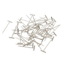 A Box of 50 Pieces T Shape Needles Pins for Wigs Hair Weaving Tools Sewing Crafts 38mm Silver
