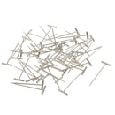 A Box of 50 Pieces T Shape Needles Pins for Wigs Hair Weaving Tools Sewing Crafts 38mm Silver