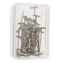 A Box of 50 Pieces T Shape Needles Pins for Wigs Hair Weaving Tools Sewing Crafts 38mm Silver