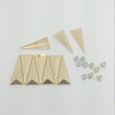 10 Set 13*28mm Gold Pyramid Triangle Spike Rivet Studs Spots Rock Punk Style