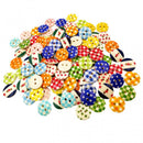 100Pieces Wooden Round Check Pattern 2 Holes Buttons for Sewing Crafts 15mm