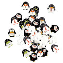 100Pcs Penguin Shapes Wood Buttons for Sewing Crafting 25mm