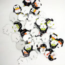 100Pcs Penguin Shapes Wood Buttons for Sewing Crafting 25mm