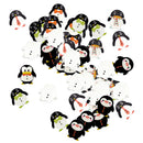 100Pcs Penguin Shapes Wood Buttons for Sewing Crafting 25mm