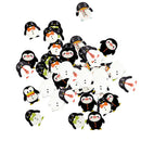 100Pcs Penguin Shapes Wood Buttons for Sewing Crafting 25mm