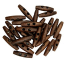 50 Pieces Olive Shape Wooden Toggles Buttons 2 Holes Sewing Buttons for Clothes Decoration 49mm