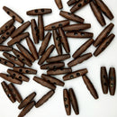 50 Pieces Olive Shape Wooden Toggles Buttons 2 Holes Sewing Buttons for Clothes Decoration 49mm
