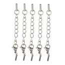 Pack of 5PCS Stainless Steel Jewelry Extenders Bracelet Lobster Clasp Cords Ends For Crafts 1mm Silver