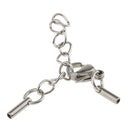 Pack of 5PCS Stainless Steel Jewelry Extenders Bracelet Lobster Clasp Cords Ends For Crafts 1mm Silver