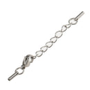 Pack of 5PCS Stainless Steel Jewelry Extenders Bracelet Lobster Clasp Cords Ends For Crafts 1mm Silver