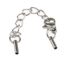 Pack of 5PCS Stainless Steel Jewelry Extenders Bracelet Lobster Clasp Cords Ends For Crafts 1mm Silver