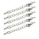 Pack of 5PCS Stainless Steel Jewelry Extenders Bracelet Lobster Clasp Cords Ends For Crafts 1mm Silver