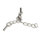 Pack of 5PCS Stainless Steel Jewelry Extenders Bracelet Lobster Clasp Cords Ends For Crafts 1mm Silver