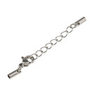 Pack of 5PCS Stainless Steel Jewelry Extenders Bracelet Lobster Clasp Cords Ends For Crafts 2.2mm