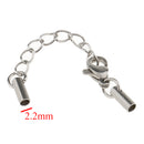Pack of 5PCS Stainless Steel Jewelry Extenders Bracelet Lobster Clasp Cords Ends For Crafts 2.2mm