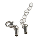 Pack of 5PCS Stainless Steel Jewelry Extenders Bracelet Lobster Clasp Cords Ends For Crafts 2.2mm