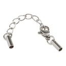 Pack of 5PCS Stainless Steel Jewelry Extenders Bracelet Lobster Clasp Cords Ends For Crafts 2.2mm