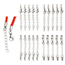 Pack of 5PCS Stainless Steel Jewelry Extenders Bracelet Lobster Clasp Cords Ends For Crafts 3.2mm