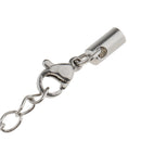 Pack of 5PCS Stainless Steel Jewelry Extenders Bracelet Lobster Clasp Cords Ends For Crafts 3.2mm