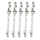 Pack of 5PCS Stainless Steel Jewelry Extenders Bracelet Lobster Clasp Cords Ends For Crafts 3.2mm