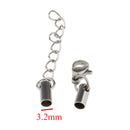 Pack of 5PCS Stainless Steel Jewelry Extenders Bracelet Lobster Clasp Cords Ends For Crafts 3.2mm