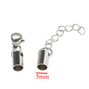 Pack of 5PCS Stainless Steel Jewelry Extenders Bracelet Lobster Clasp Cords Ends For Crafts 5mm