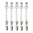 Pack of 5PCS Stainless Steel Jewelry Extenders Bracelet Lobster Clasp Cords Ends For Crafts 5mm