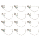 12 Pieces Pearl Crystal Flower Hijab Pins Scarf Shawl Safety Pins Women's Fashion Jewelry Brooches Silver
