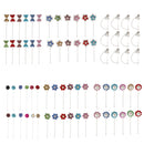 12 Pieces Round Crystal Hijab Pins Scarf Shawl Safety Pins Dressmaking Pins Fashion Jewelry Brooch