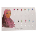 12 Pieces Round Crystal Hijab Pins Scarf Shawl Safety Pins Dressmaking Pins Fashion Jewelry Brooch