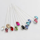 12 Pieces Round Crystal Hijab Pins Scarf Shawl Safety Pins Dressmaking Pins Fashion Jewelry Brooch