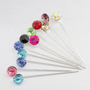 12 Pieces Round Crystal Hijab Pins Scarf Shawl Safety Pins Dressmaking Pins Fashion Jewelry Brooch