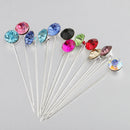 12 Pieces Round Crystal Hijab Pins Scarf Shawl Safety Pins Dressmaking Pins Fashion Jewelry Brooch