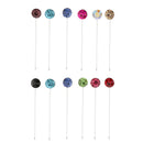 12 Pieces Round Crystal Hijab Pins Scarf Shawl Safety Pins Dressmaking Pins Fashion Jewelry Brooch
